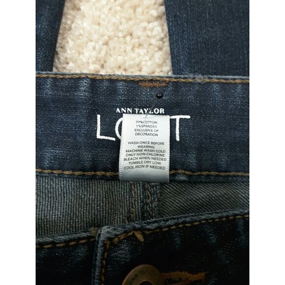 Ann Taylor Loft~Women's Size 4~Blue Denim Dark Wash Curvy Boot Jeans Stretch. - Picture 12 of 12